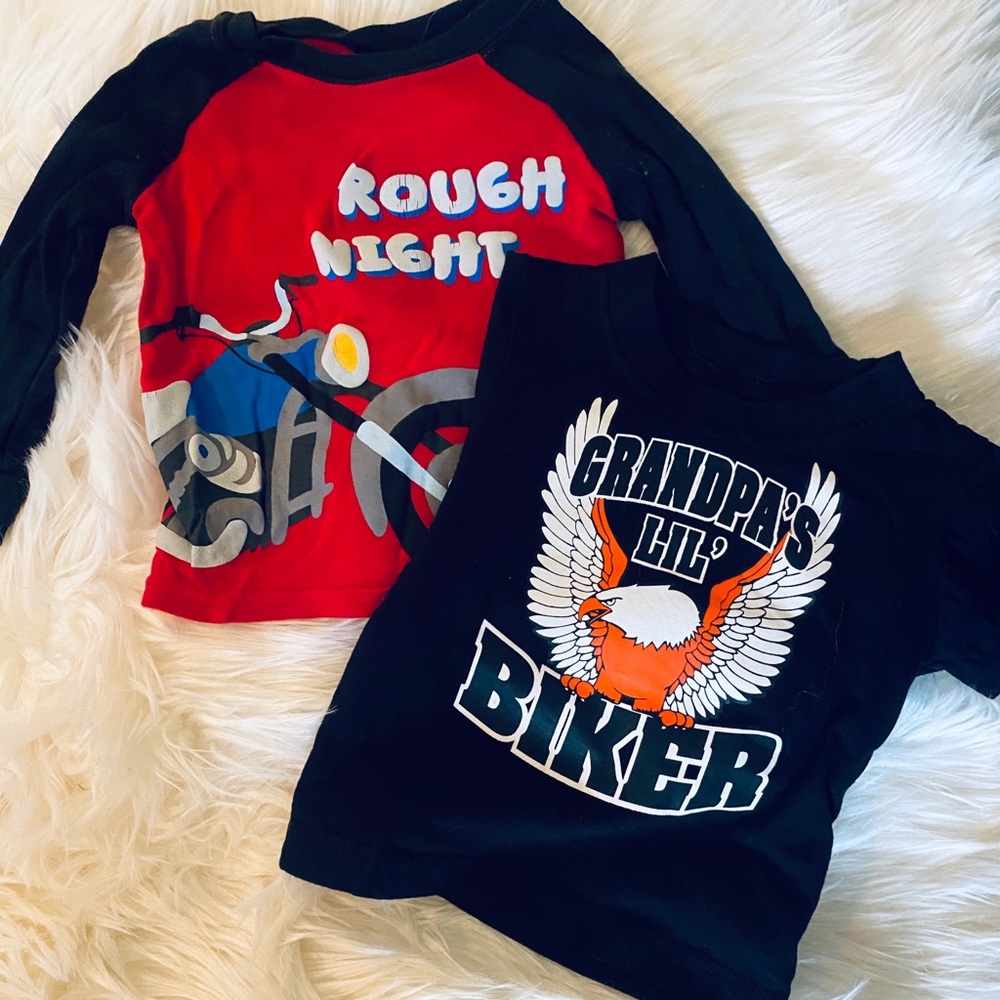 Baby boys biker shirts bundle 6-12 mo